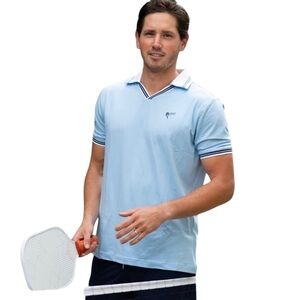 NWT Pickleball Highlife Retro Performance Polo in Light Blue